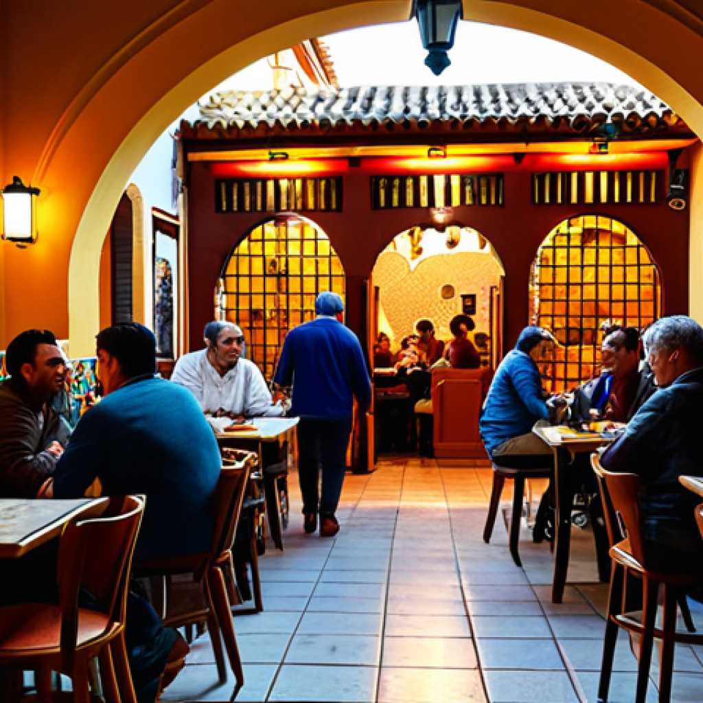 세대 간 요리 교실 운영 아이디어 - "A vibrant and bustling tapas bar in Seville, Spain, late afternoon. Patrons are enjoying tapas and ...