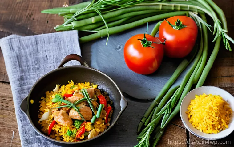 젊은 세대를 위한 전통 레시피 재해석 - **Prompt: "Modern Spanish Culinary Artistry"**
    A vibrant, well-lit kitchen scene featuring a fem...